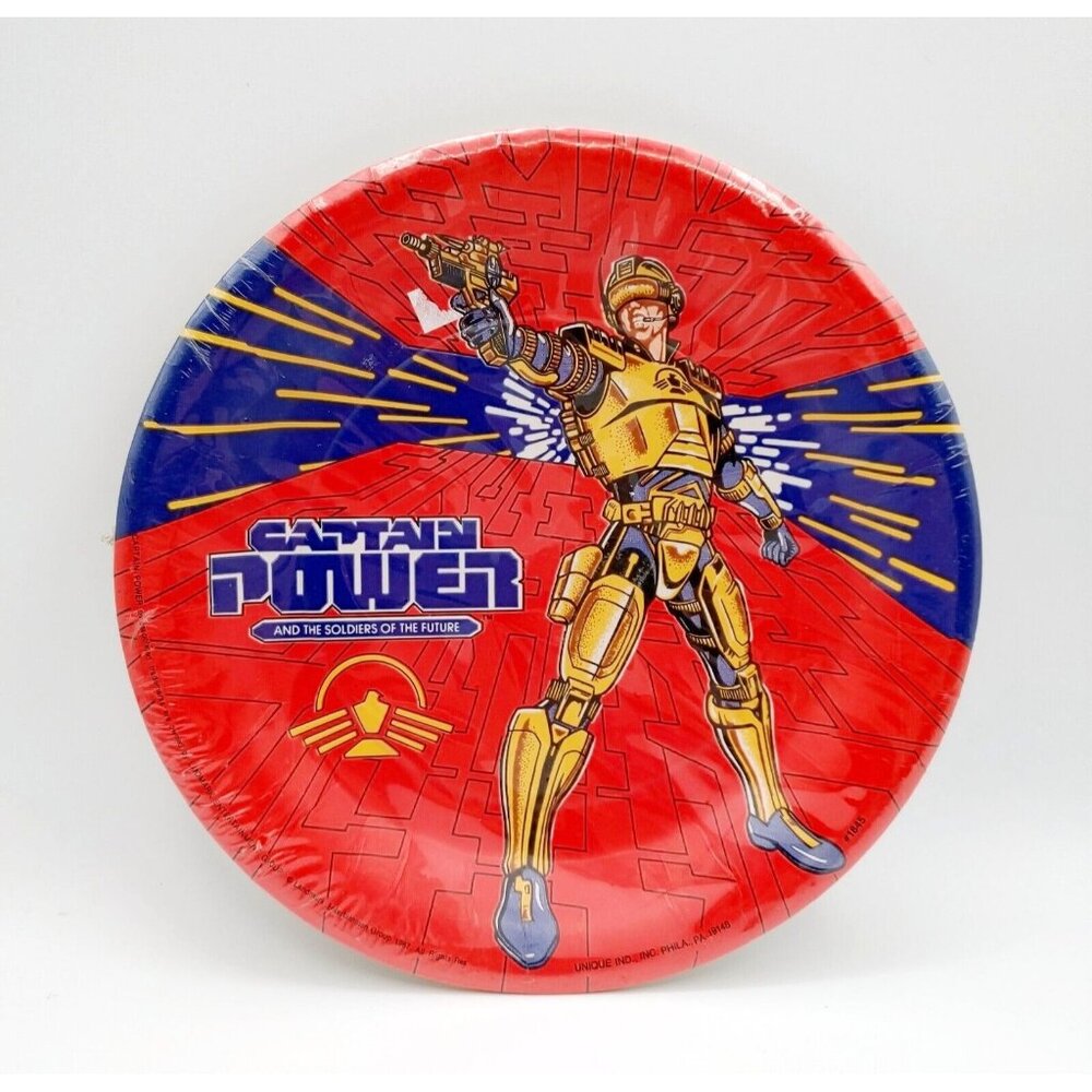 Captain Power And The Soldiers Of The Future 9” Paper Plates Vintage 1985 NEW